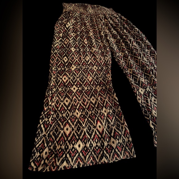 DENIM 24/7 Wide Leg Palazzo Pants Red Black & Tan Print Women’s Plus Size 18 - Picture 6 of 9